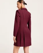 Vestido Blazer Alfaiataria Bordô Imperial Vista Posterior