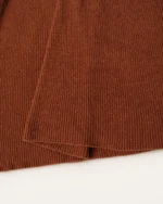 Vestido Tricot Canelado Canela Textura e Acabamento da Barra em Tricot