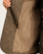 Blazer Tweed Couture Bordado com Canutilhos Detalhe da Lapela e Forro Acetinado