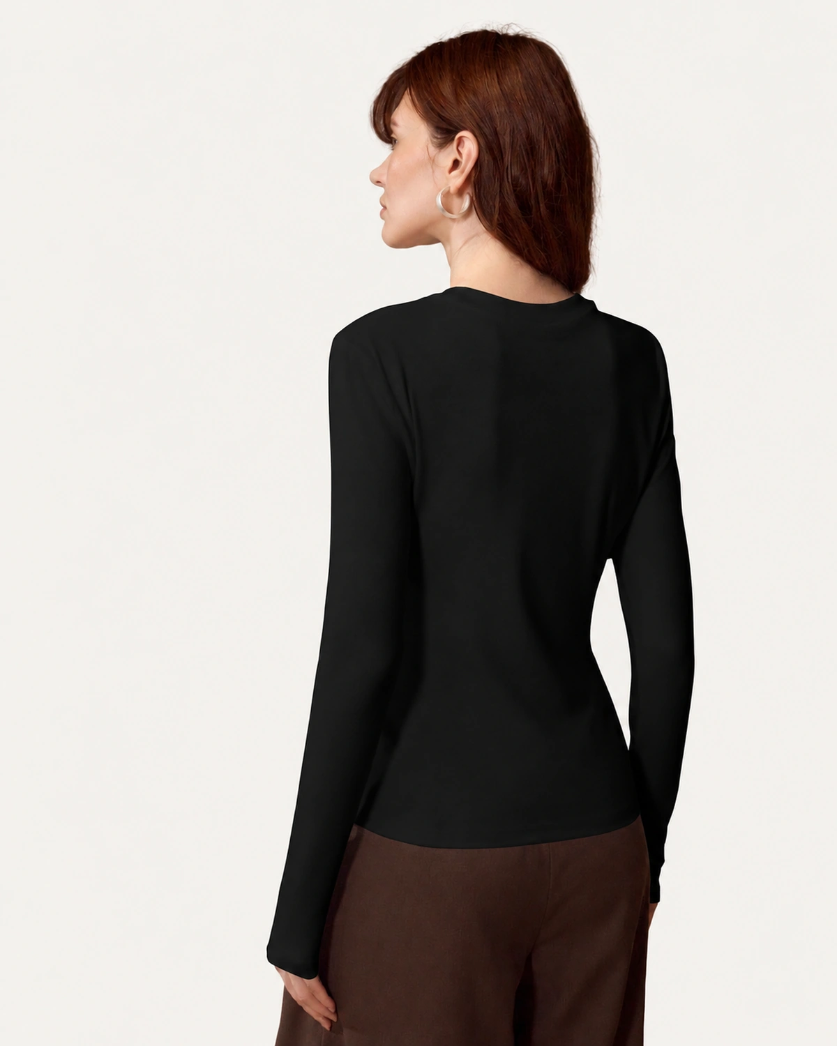 Blusa Canelada Ajustada Genebra na cor Noir foto 02