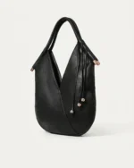 Bolsa de Ombro com Alça Estruturada e Esferas Metálicas na cor Noir — Vista 02