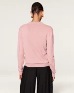 Cardigan em Lã e Caxemira com Microbotões na cor Rosa Blush foto 08